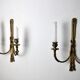 Pair of brass candlesticks, France, 1980
