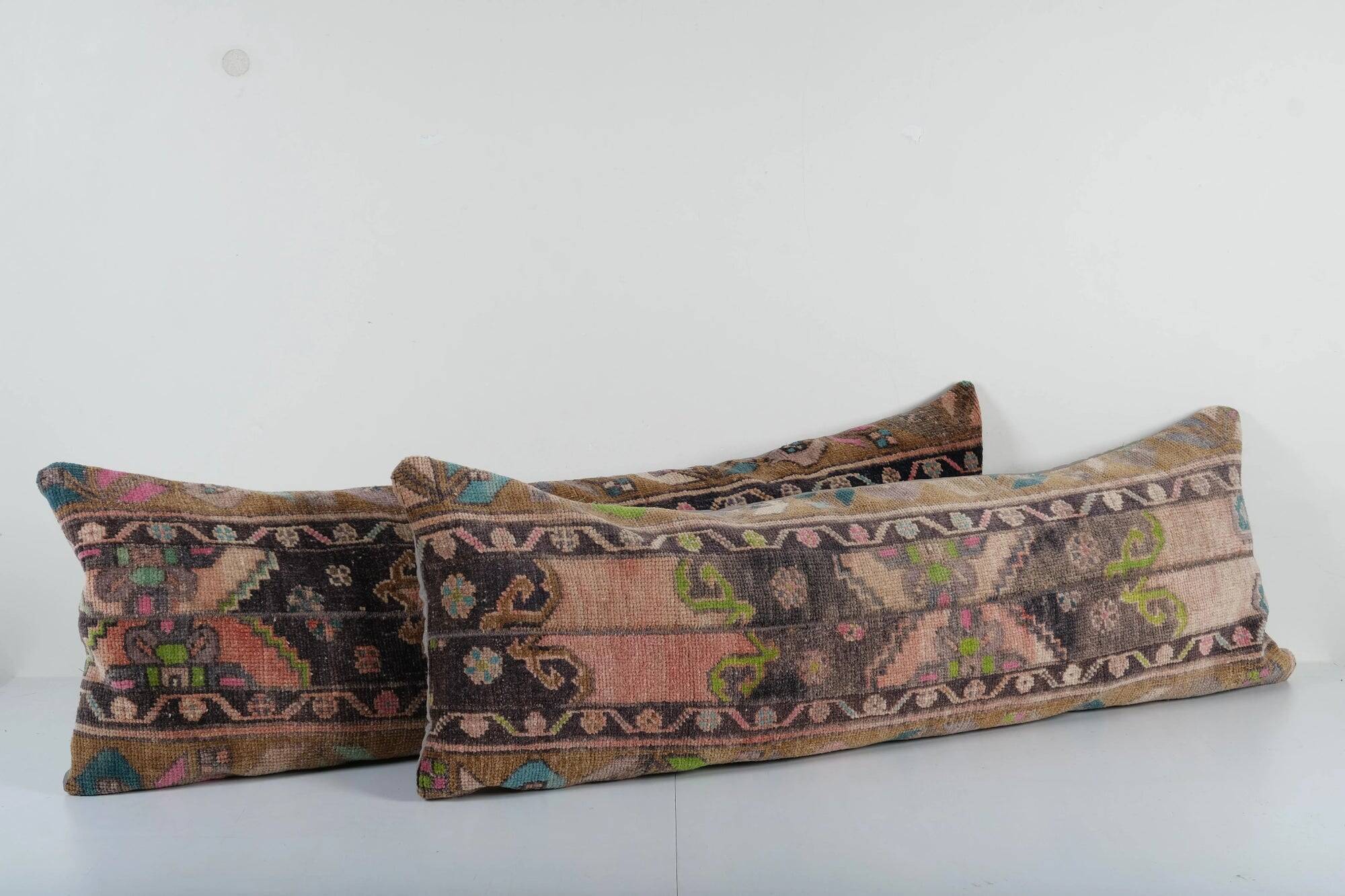 Set of 2 vintage Turkish cushion covers 38x114 cm