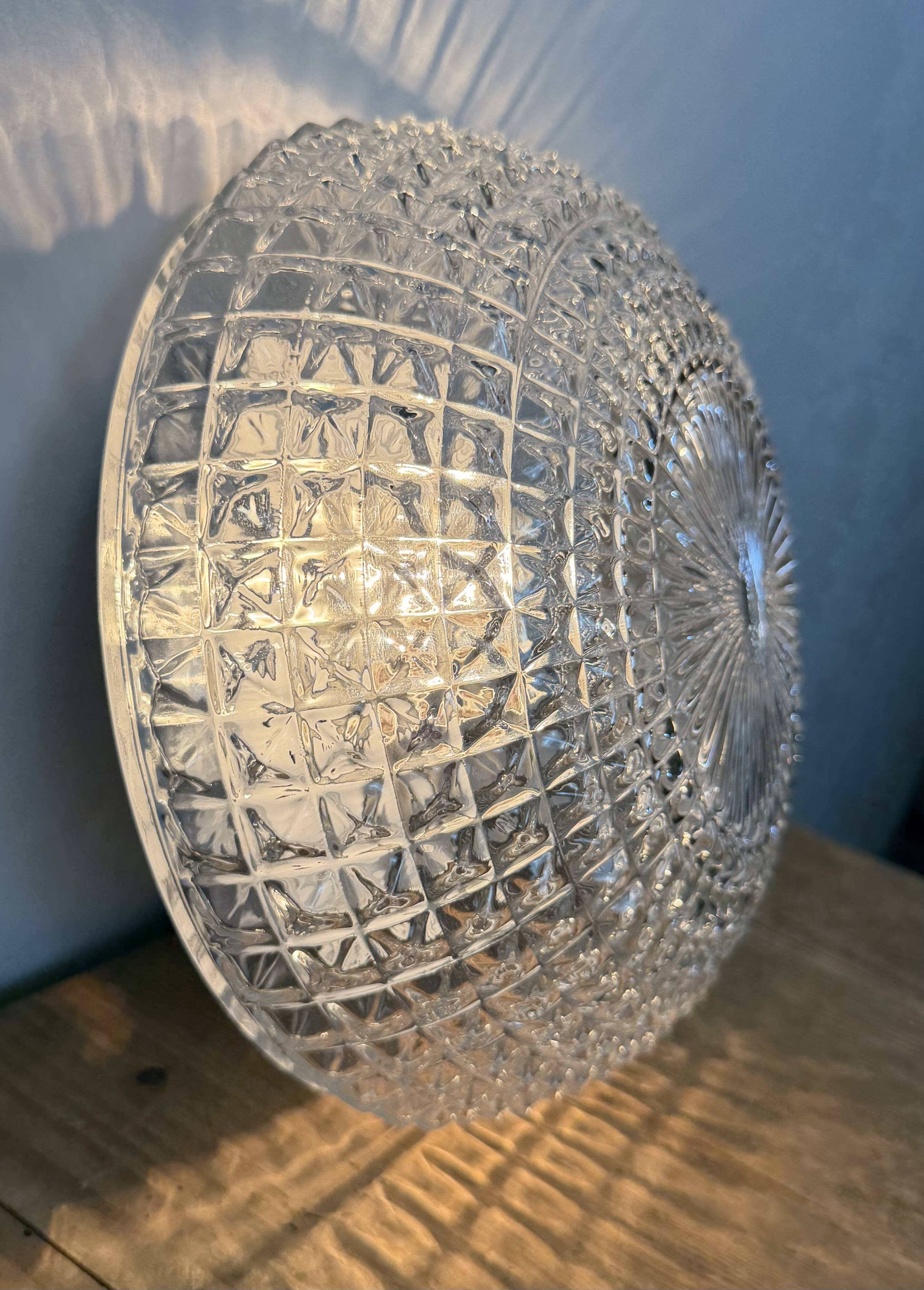 Vintage Glass Wall or Ceiling Light, 1970s