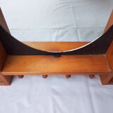 Round mirrored wooden shelf from the 80s