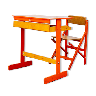 Desk with folding seat for children Fratelli Reguitti style Italia Anni '50