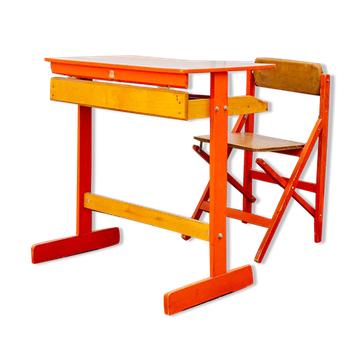 Desk with folding seat for children Fratelli Reguitti style Italia Anni '50