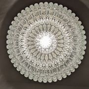 Italian XL dome pendant light in blown glass, 60s-70s