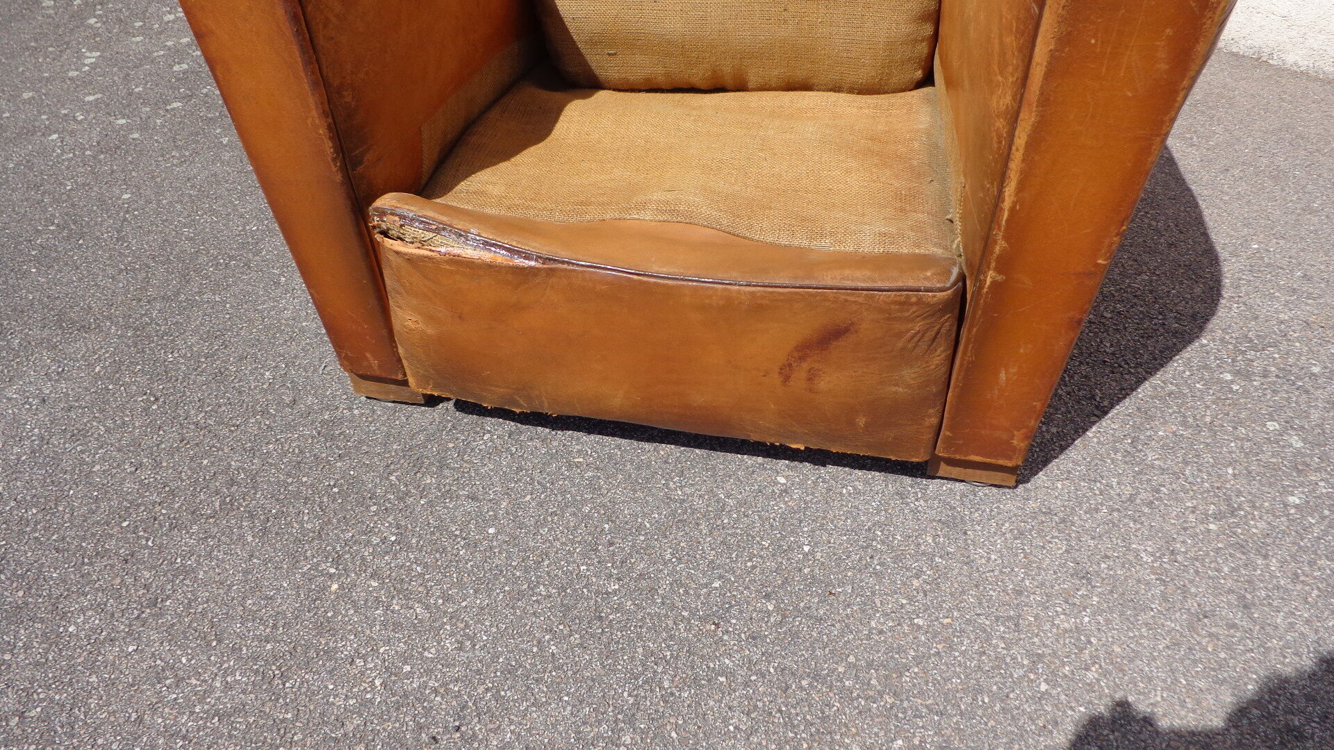 Leather club armchair