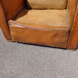 Leather club armchair