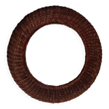 Round woven rattan mirror, 1970