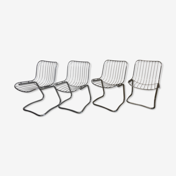 4 chaises Rinaldi Gastone en chrome