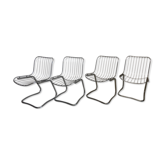 4 chaises Rinaldi Gastone en chrome