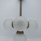 Suspension quatre globes art déco 1930