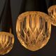 Suspended cascade lamp with 3 glass crystal shades and chrome, 1960s, Germany