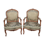 Louis XV-style armchair pair