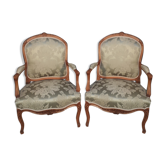 Louis XV-style armchair pair