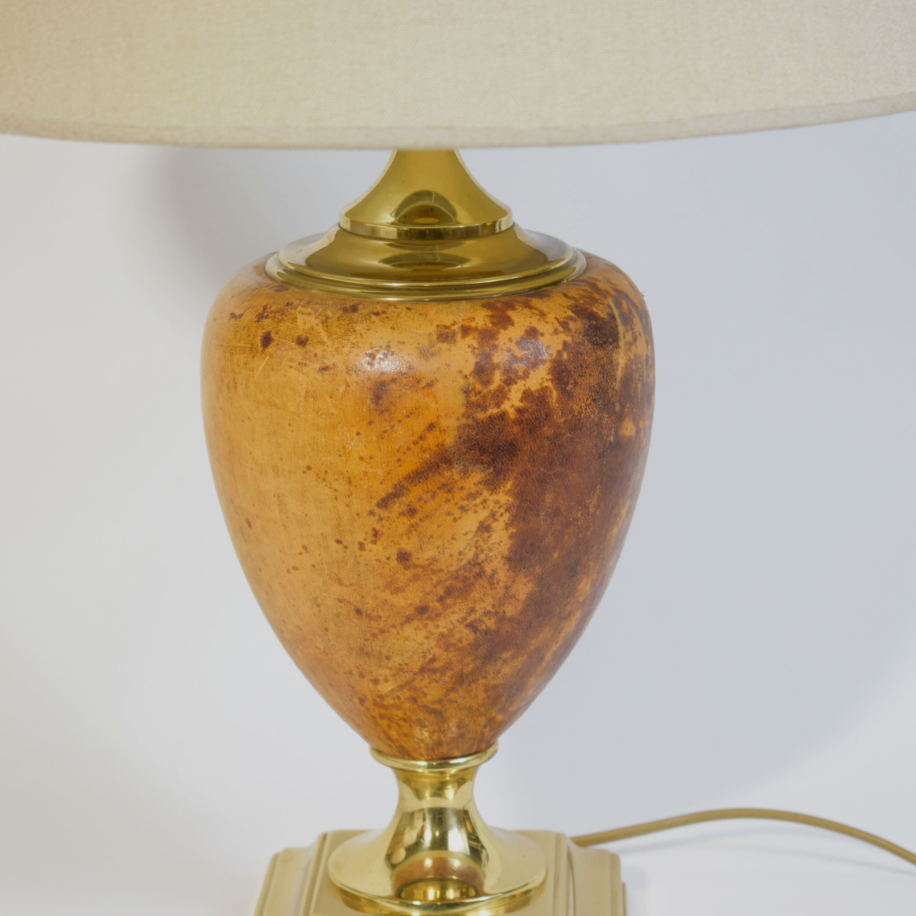 Lamp made of brass and peccari leather