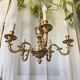 Louis XV style chandelier from the mid-20th century in solid gilded bronze.