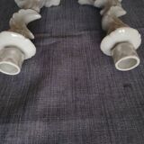 2 porcelain candle holders