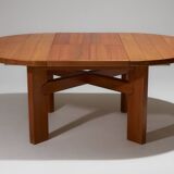 Extendable elm table, Maison Regain 1980s