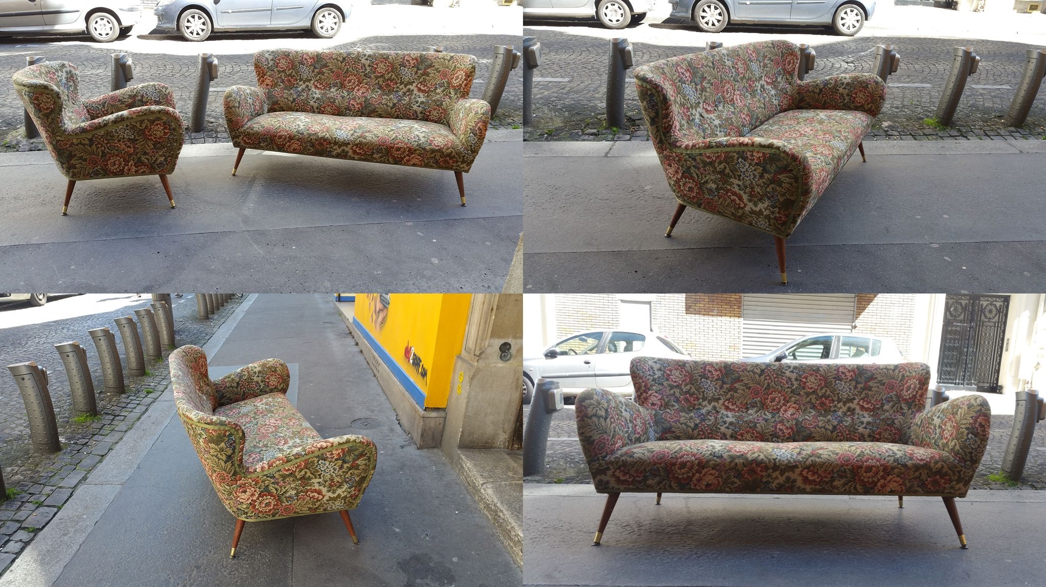 Organic couch 50s/60s design low Italian vintage