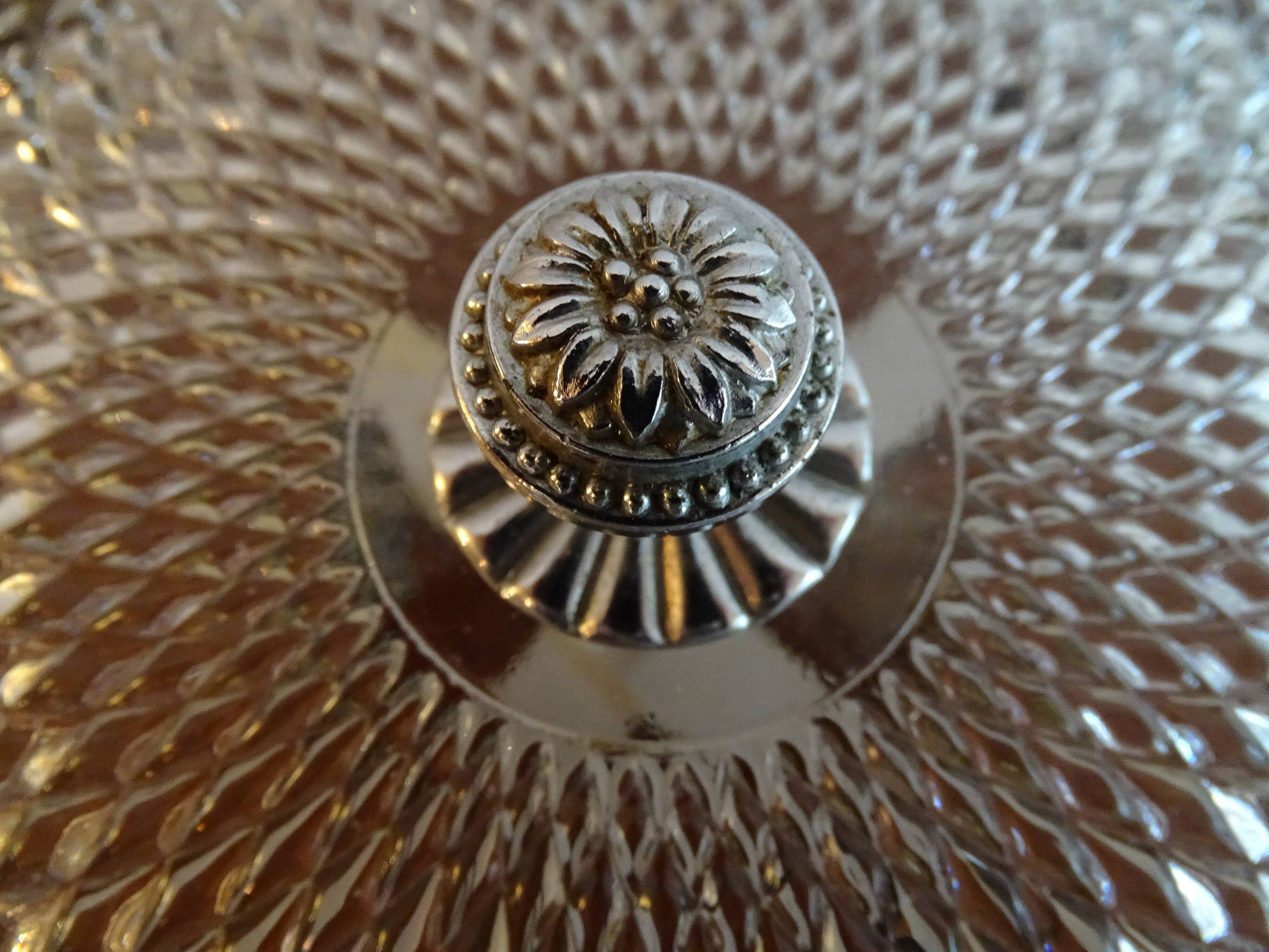 Glass chandelier antique vintage diamond tip. Two fires.