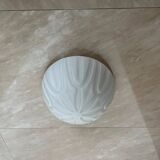 Pair of midcentury design glass ceiling lamps/flush mounts or wall lamps, 1970s