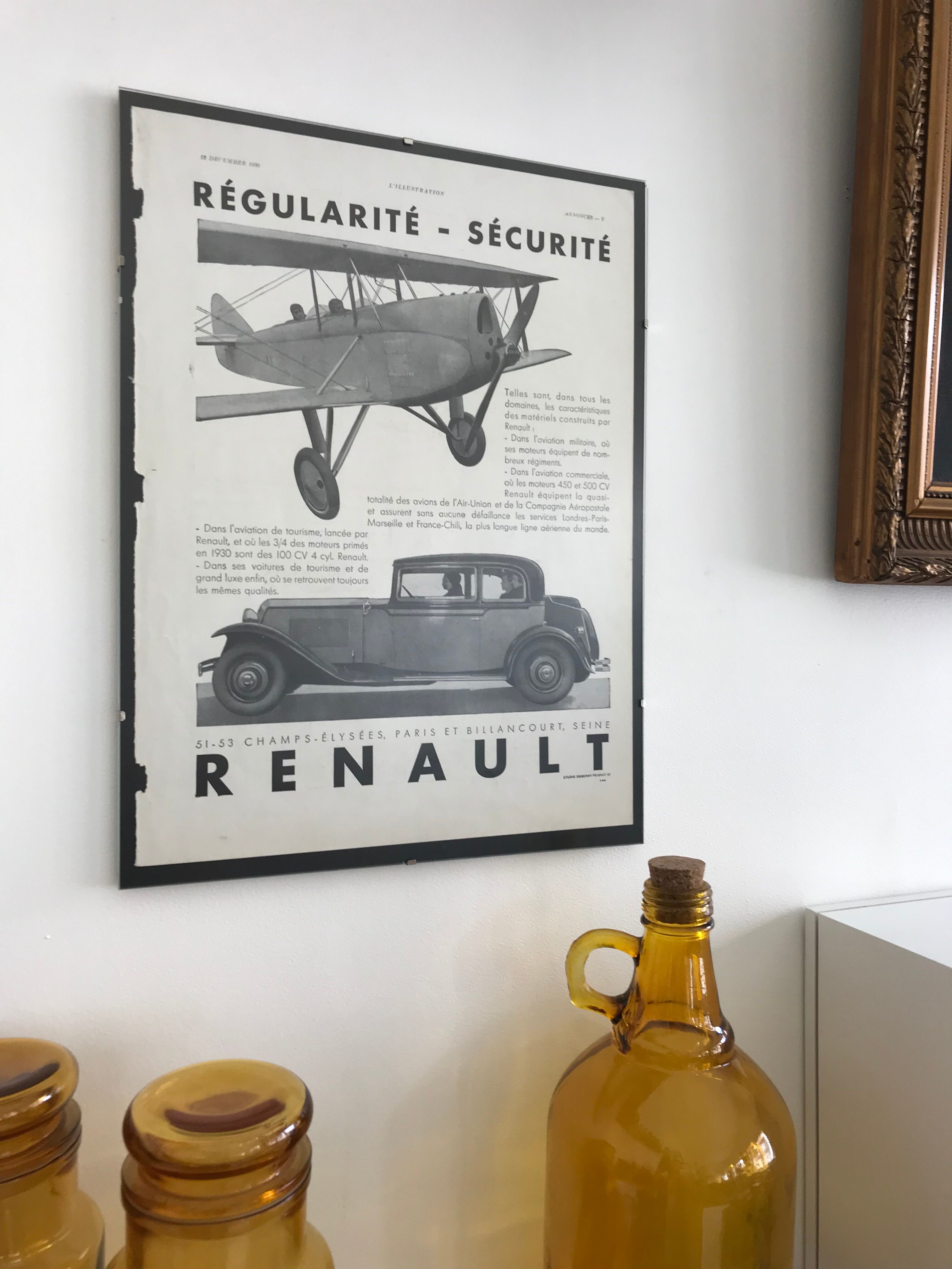 Advertising poster Renault 1930