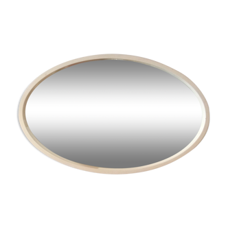 Vintage wood oval mirror, vintage 70s