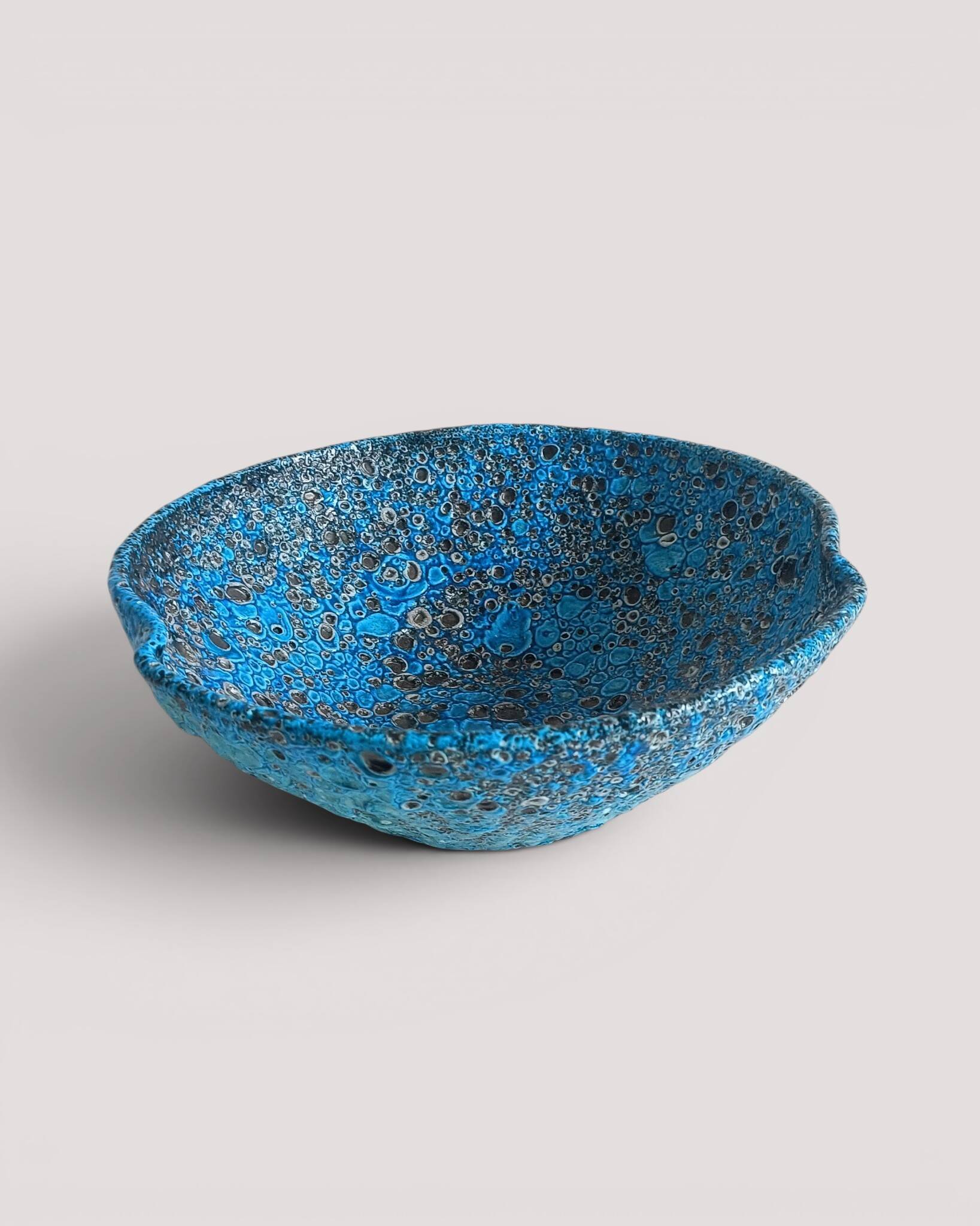 Turquoise ceramic fruit bowl by Charles Cart Vallauris, circa the 1960s.
