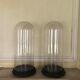 Pair of bride and groom globes in blown glass XIX century