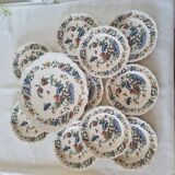 Roeun dessert plate set in French Sarreguemine porcelain