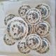 Roeun dessert plate set in French Sarreguemine porcelain