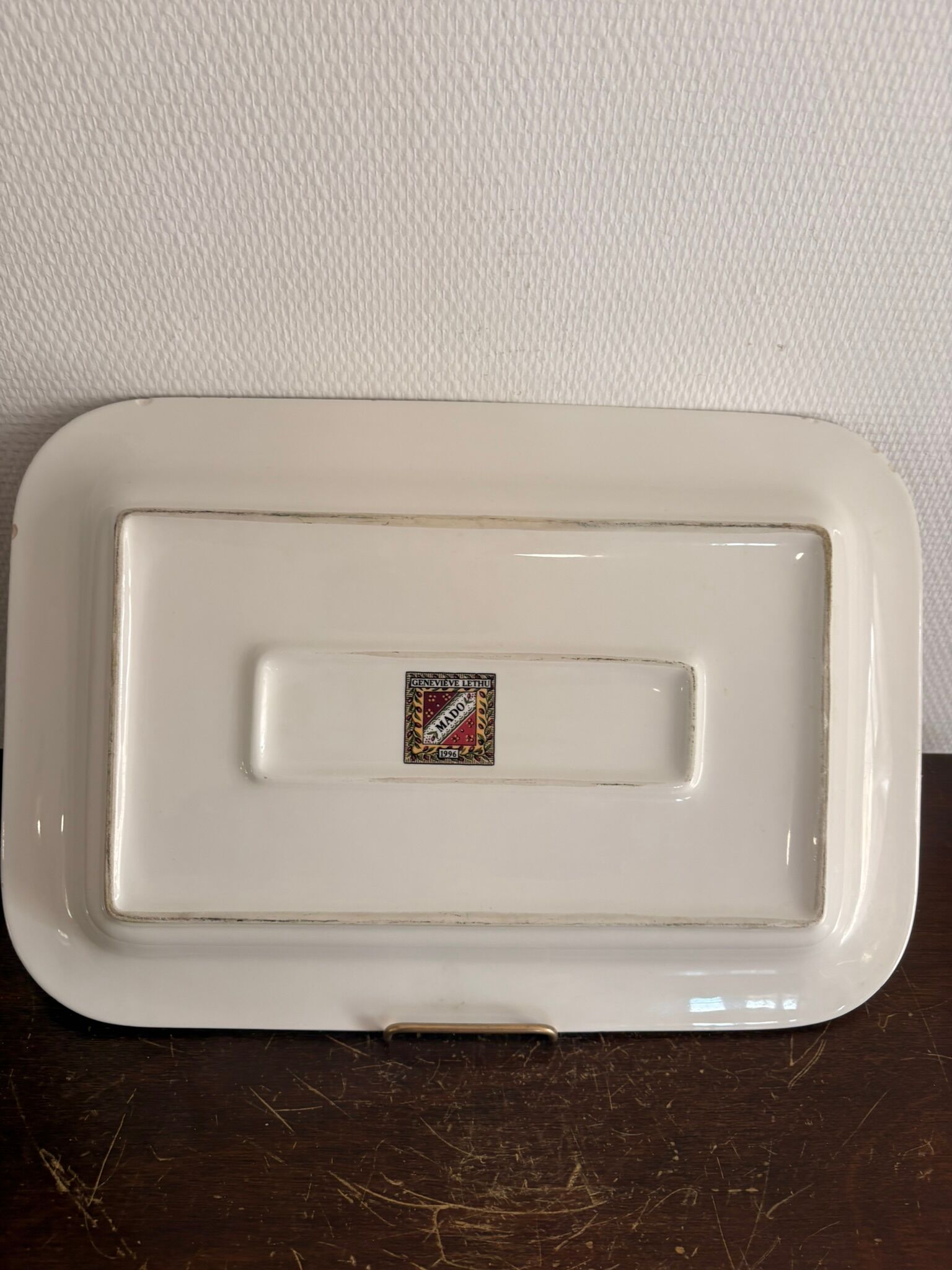Large Square Plate Geneviève Lethu Mado Floral Decor 43x31cm