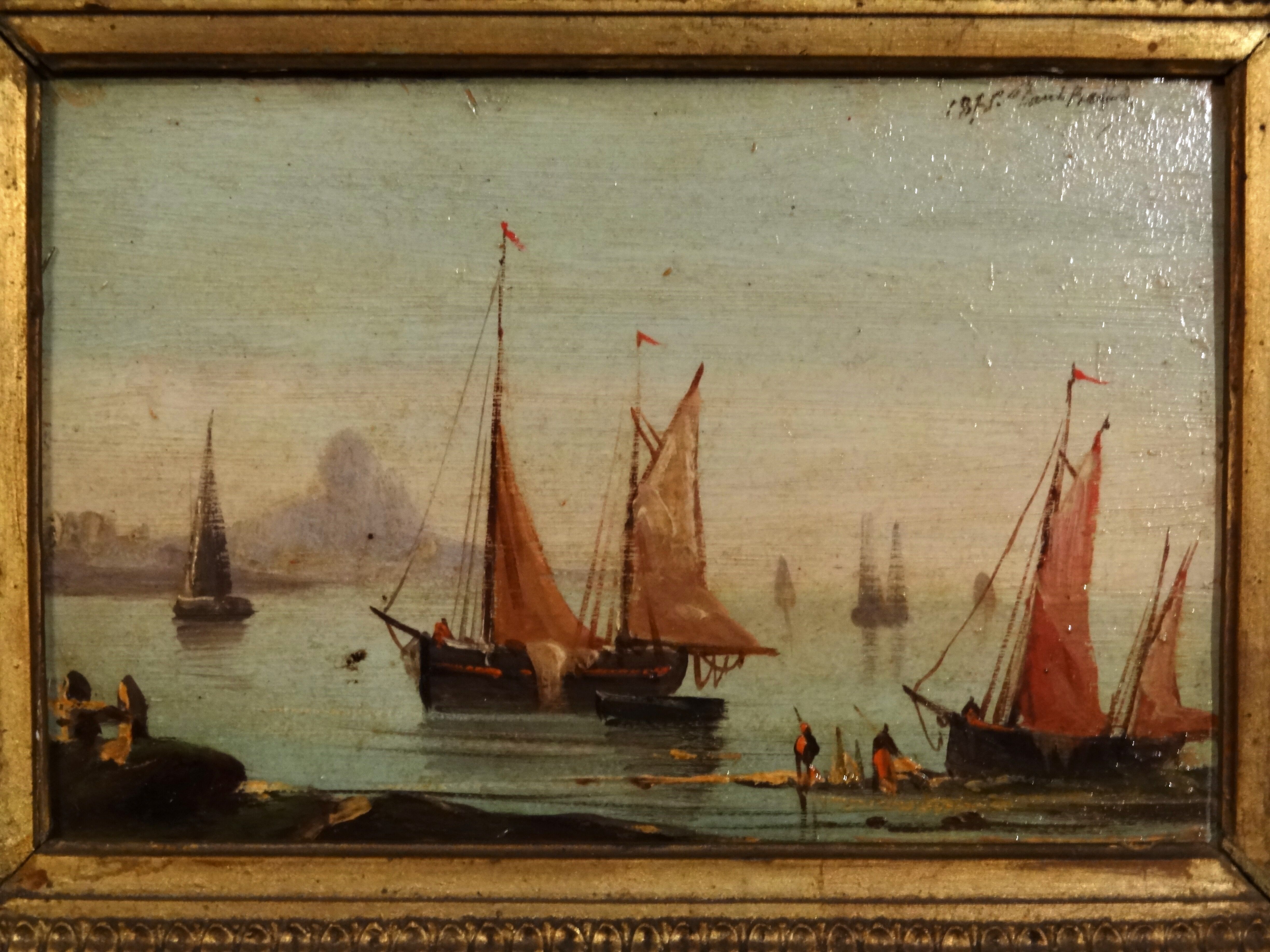 Oil painting on wooden panel