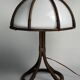 Bamboo rattan mushroom table lamp, Dutch 1970s