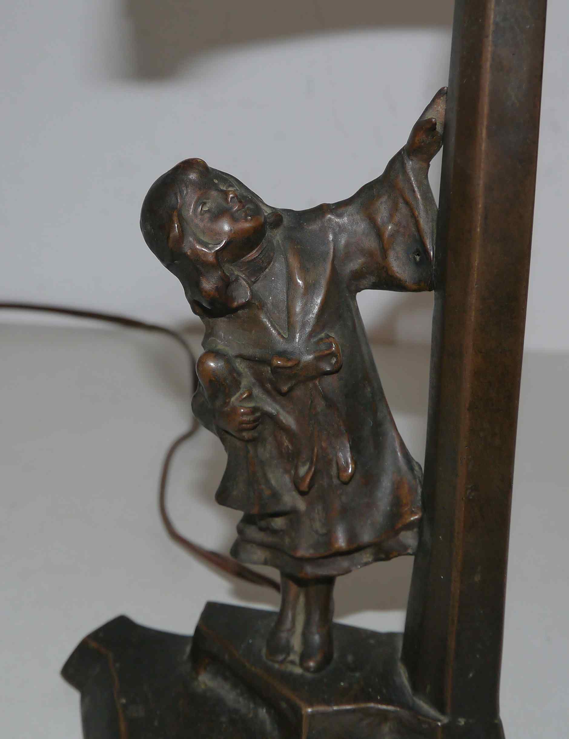 Old art deco bronze lamp