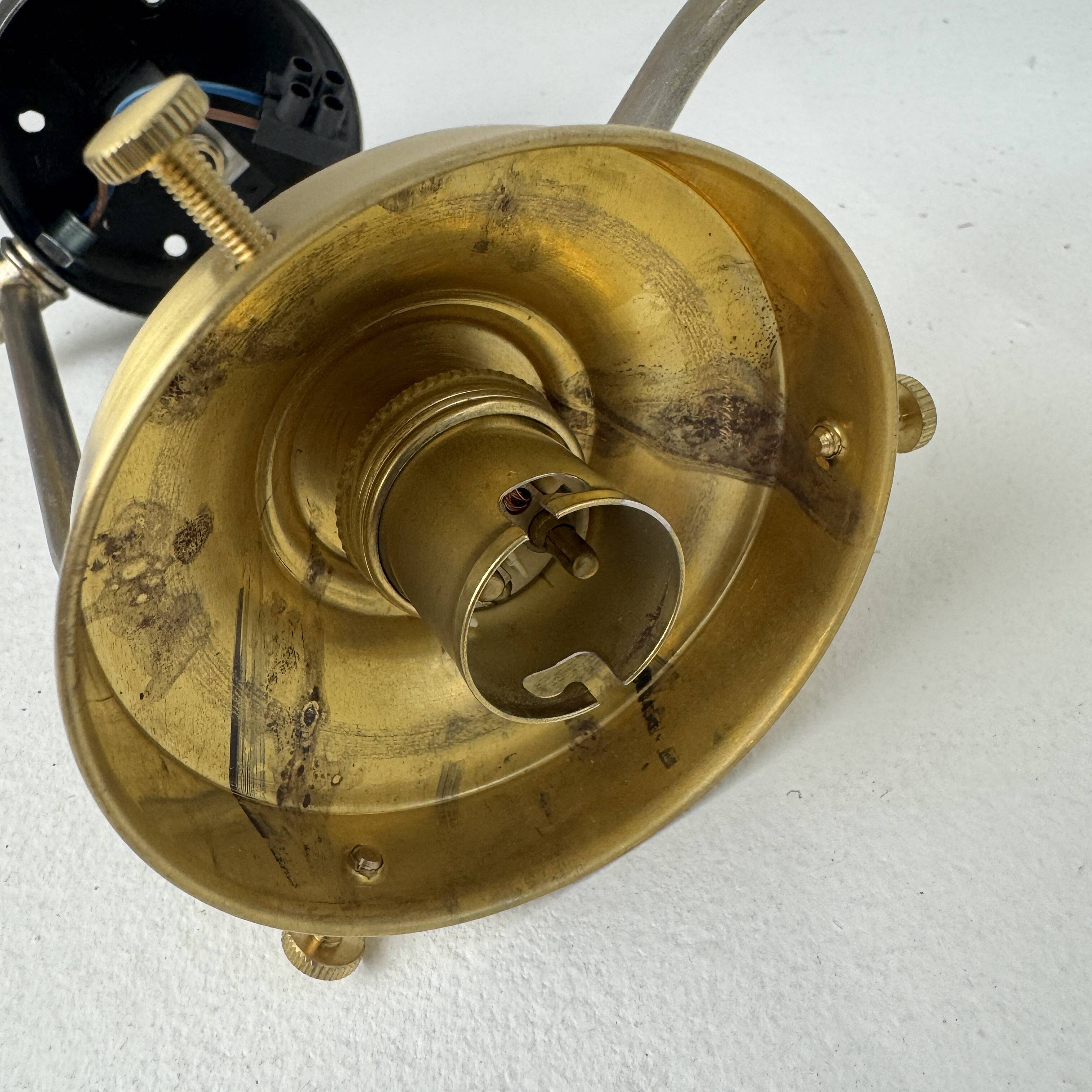 Ancienne applique laiton & opaline vintage