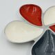 Vintage enamelled solid aluminium aperitif plate Flower 39cm