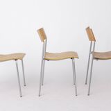 Set of 6 Lammhults Campus Stacking Chairs, Swedish Mid Century Chairs 1970s