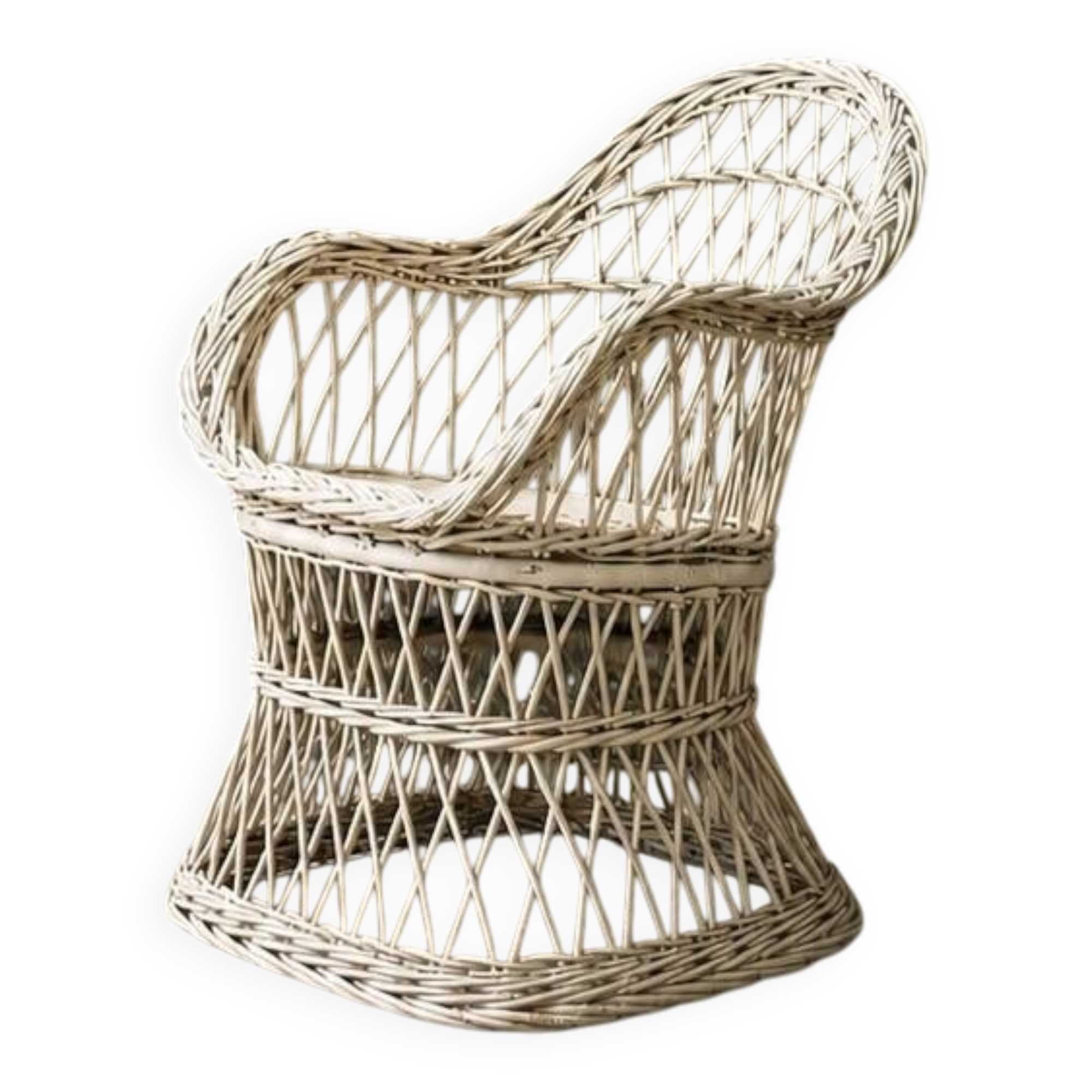 Fauteuil enfant en rotin vintage