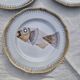Set of 9 Saint Amand flat plates with fish decor