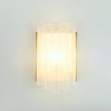 Mid Century Modern Ice Glass Wall Light From Doria, Germany, 1960s