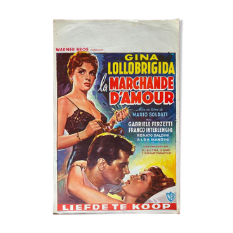 Belgian poster "La marchande d'amour" gabriele ferzetti, gina lollobrigida, 1953