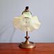 Art Nouveau desk lamp, bronze and opalescent glass