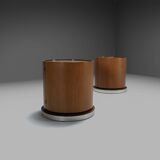 Set of Round Wooden Dry Bars by Mario Sabot, Italy 1970s