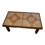 Vintage coffee table in ceramic and wood