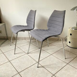 Pair of Kartell Mauï Soft grey chairs, designed by Vico Magistretti