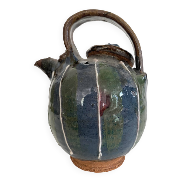 Théière en céramique artisanale, années 1980