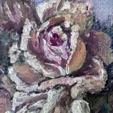Vintage original flower oil painting, flower still life art