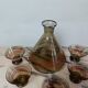 Art Deco liqueur service in smoked glass