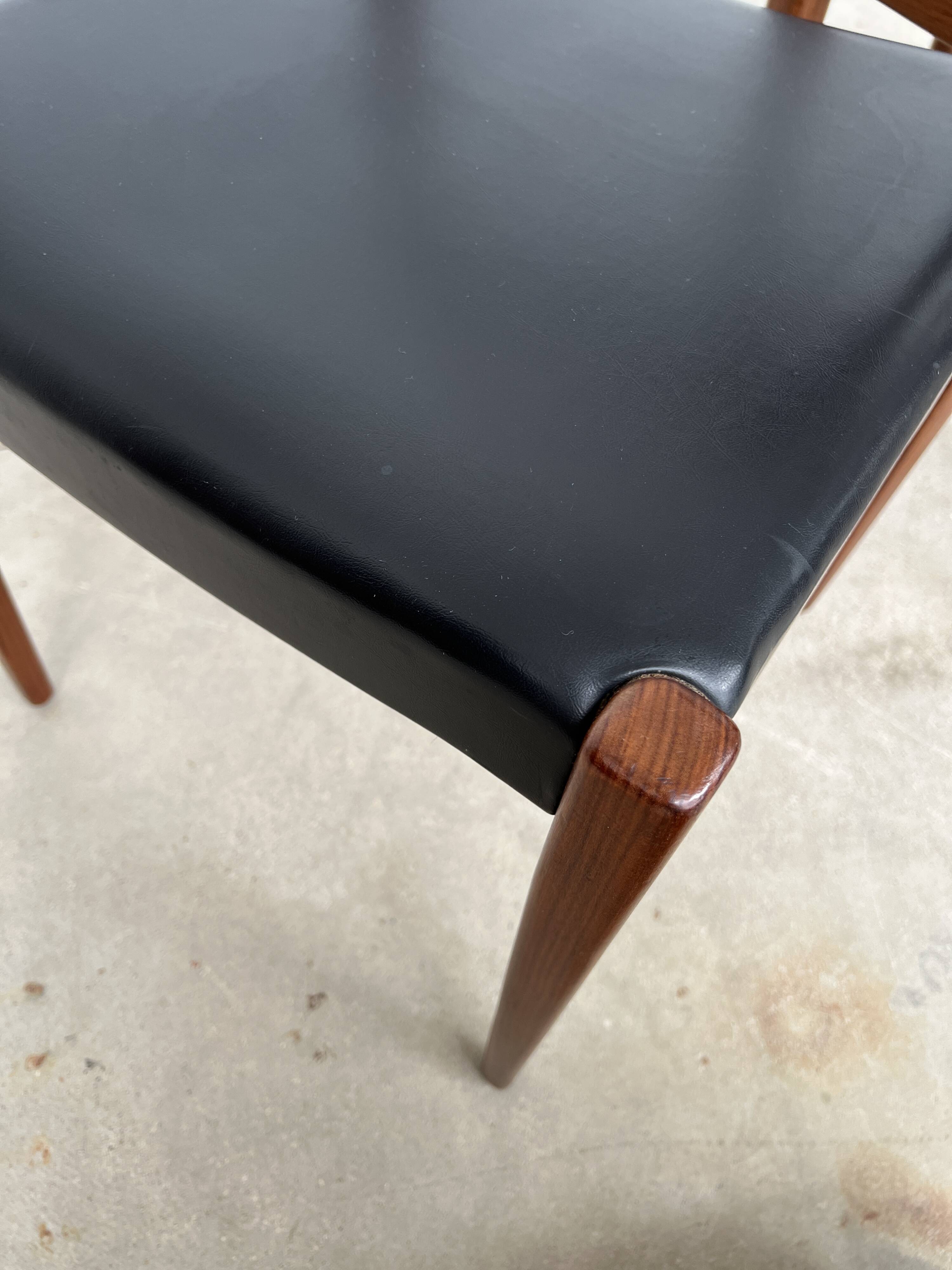Scandinavian teak and leatherette chair