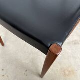 Scandinavian teak and leatherette chair
