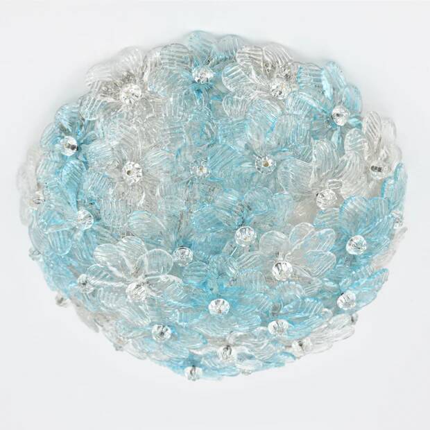 Small Barovier Toso Murano glass ceiling light, 1950s